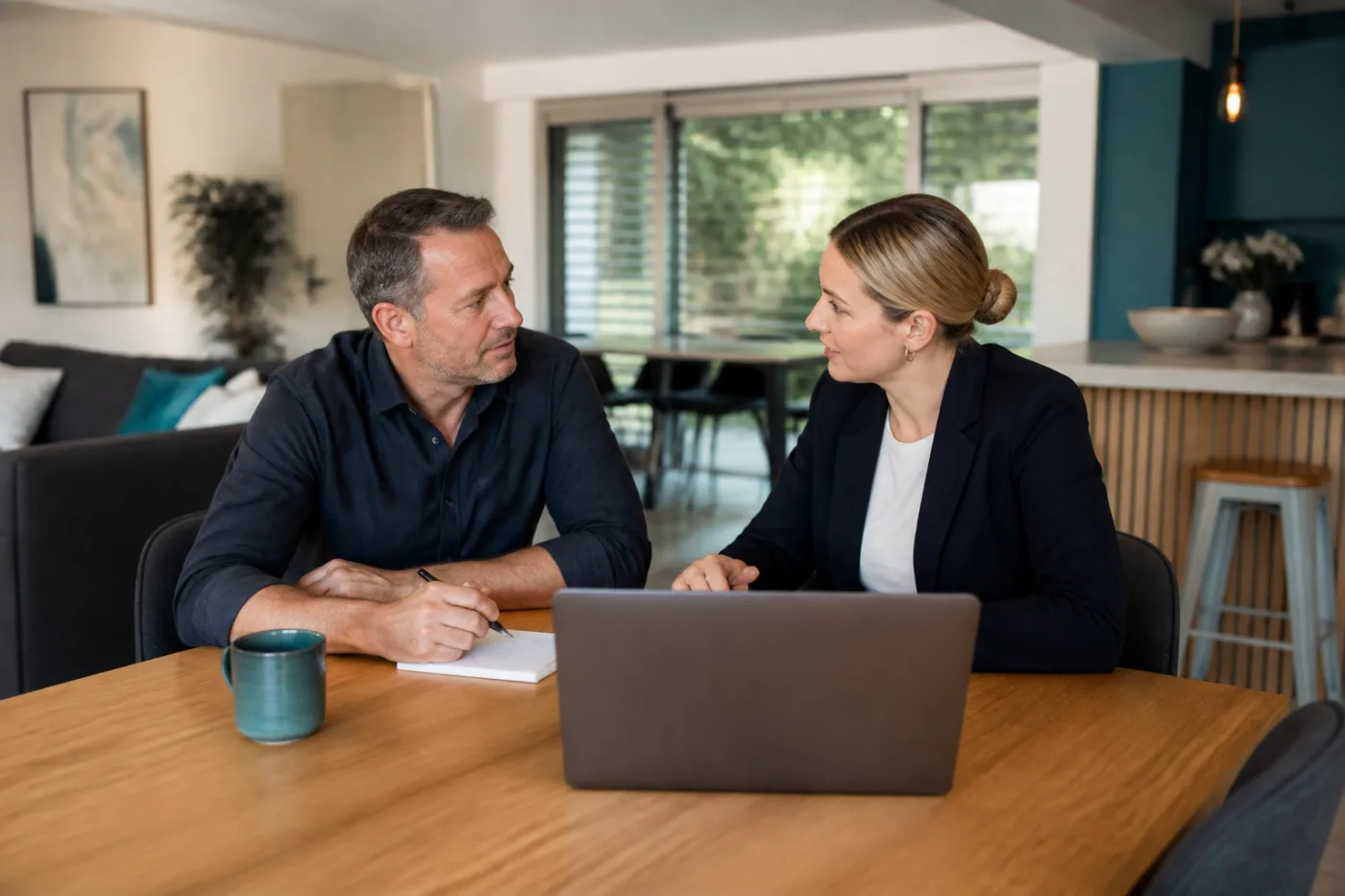 Homeowner discussing mortgage options with a lending professional
